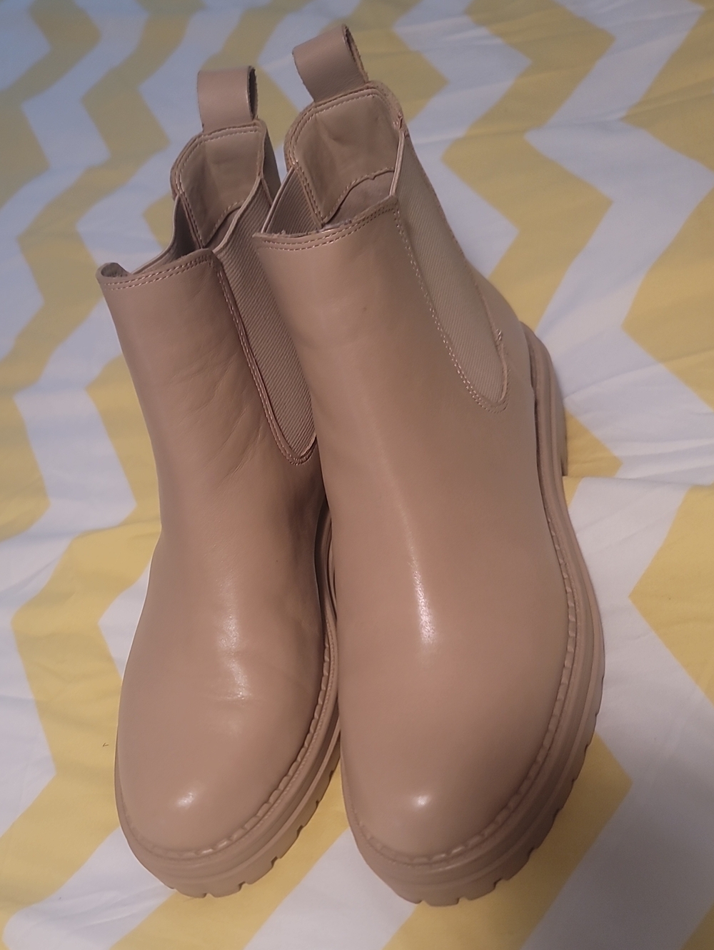 Copper Key Tan Chelsea Lug Ankle Boots